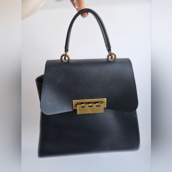 Zac Posen Black Satchel with Gold Accents - Picture 6 of 14
